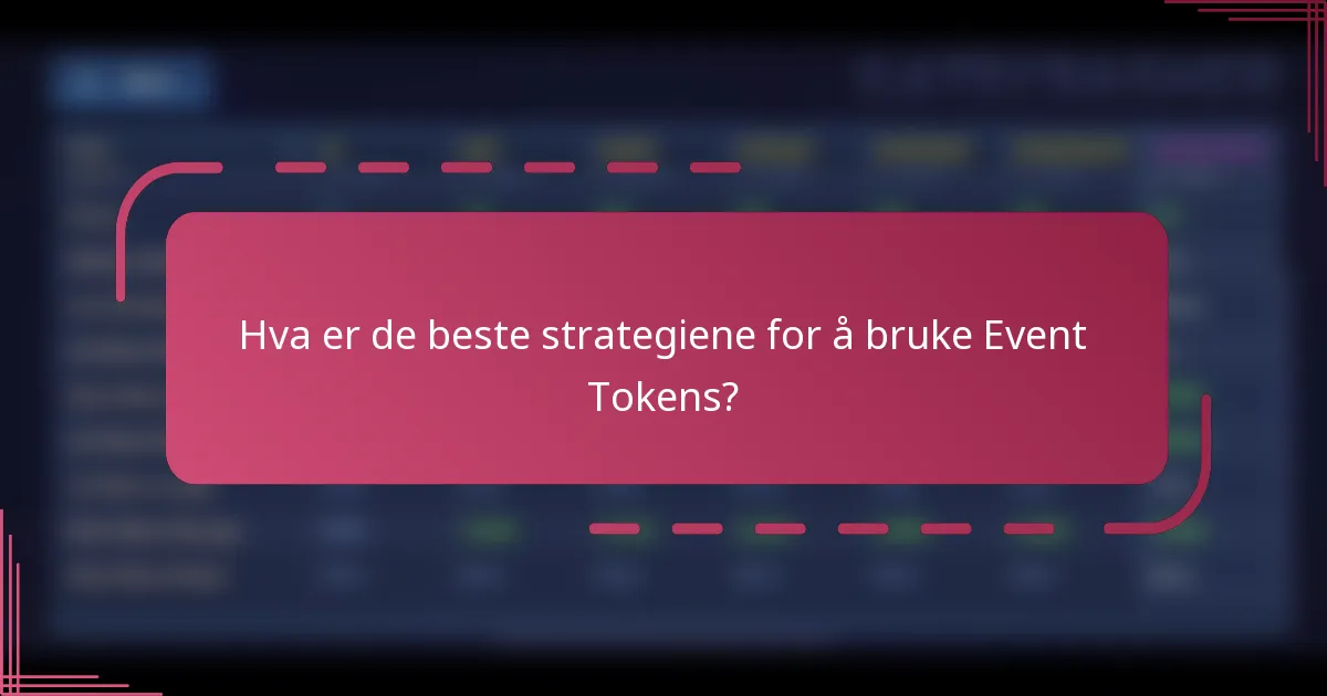 Hva er de beste strategiene for å bruke Event Tokens?